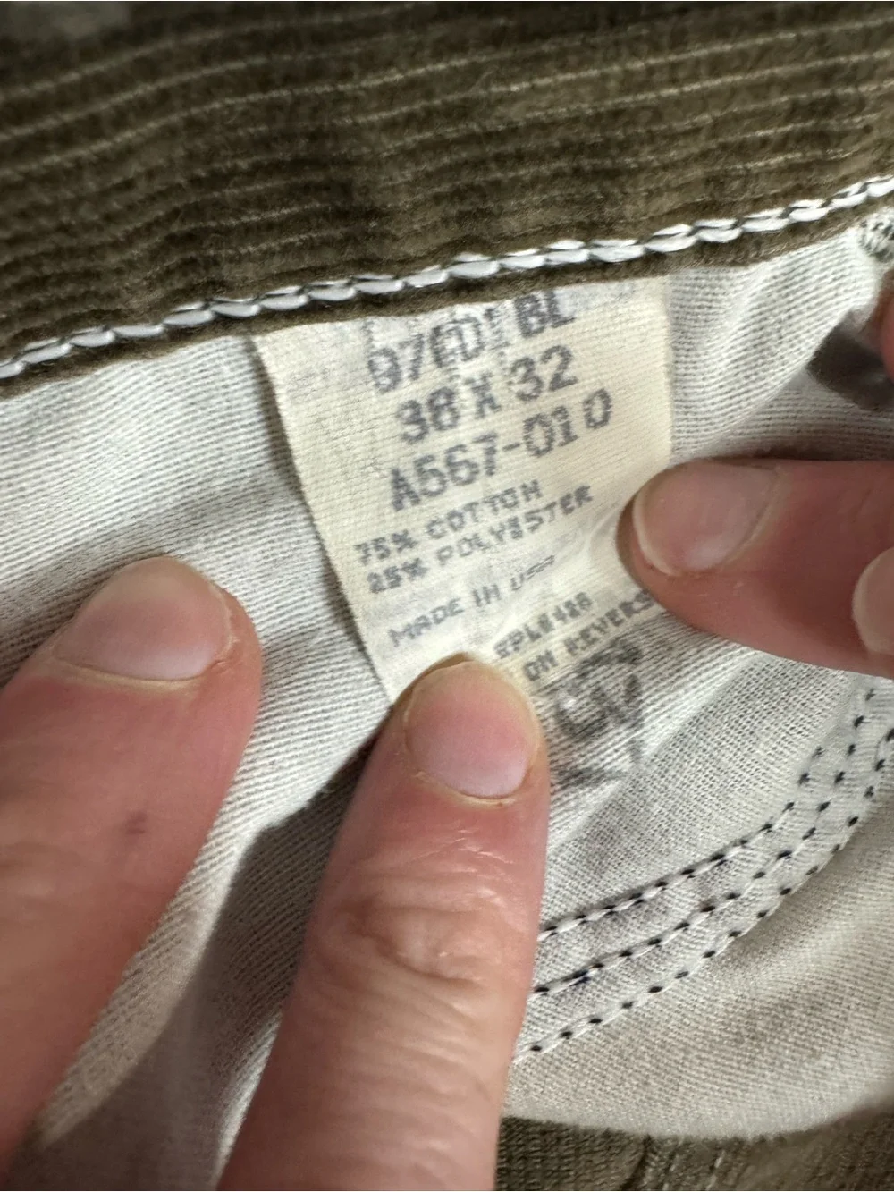 Vintage Wrangler 38 x 32 Men's Green Corduroy Straight Jeans Regular